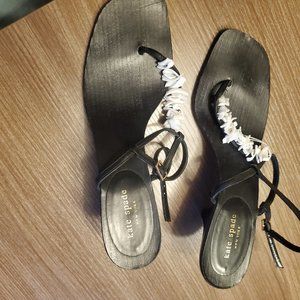 Black Sandal with White Shell Accent Kate Spade Size 9